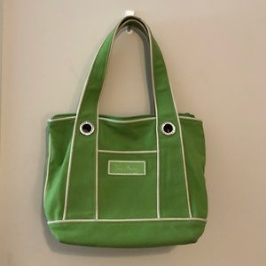 Vera Bradley green canvas small tote purse